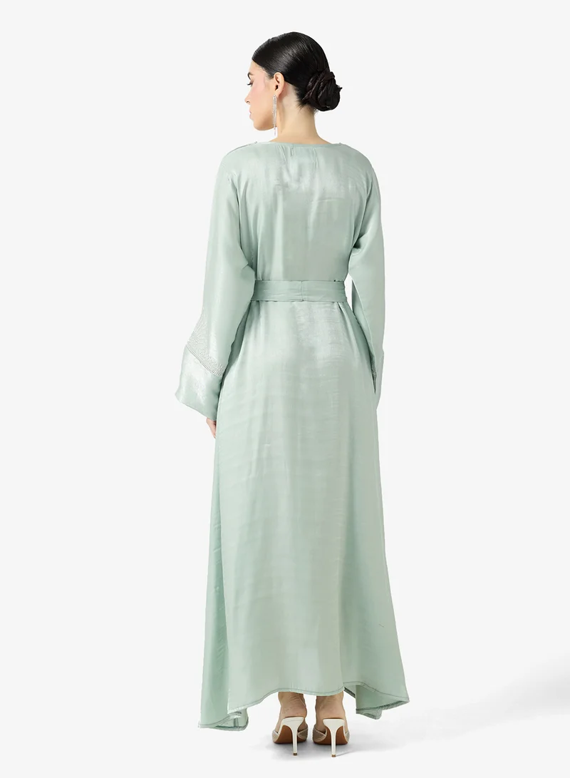 hayas closet Embroidered Belted Jalabiya